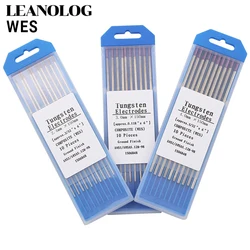 Cabezal de electrodo de tungsteno compuesto, varilla de tungsteno TIG para soldador, Color púrpura, código 1,6/2,0/2,4/3,0/3,2 MM, 10 Uds.