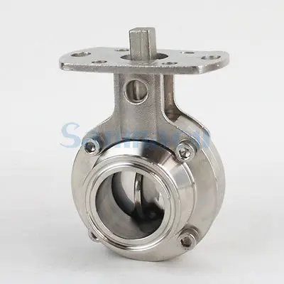 Fit Rohr O.D 19/25/32/38/45/51mm Tri Clamp 1.5 "2" 304 Edelstahl Sanitär Ferrule Schmetterling Ventil Keine Antrieb – Detail 4