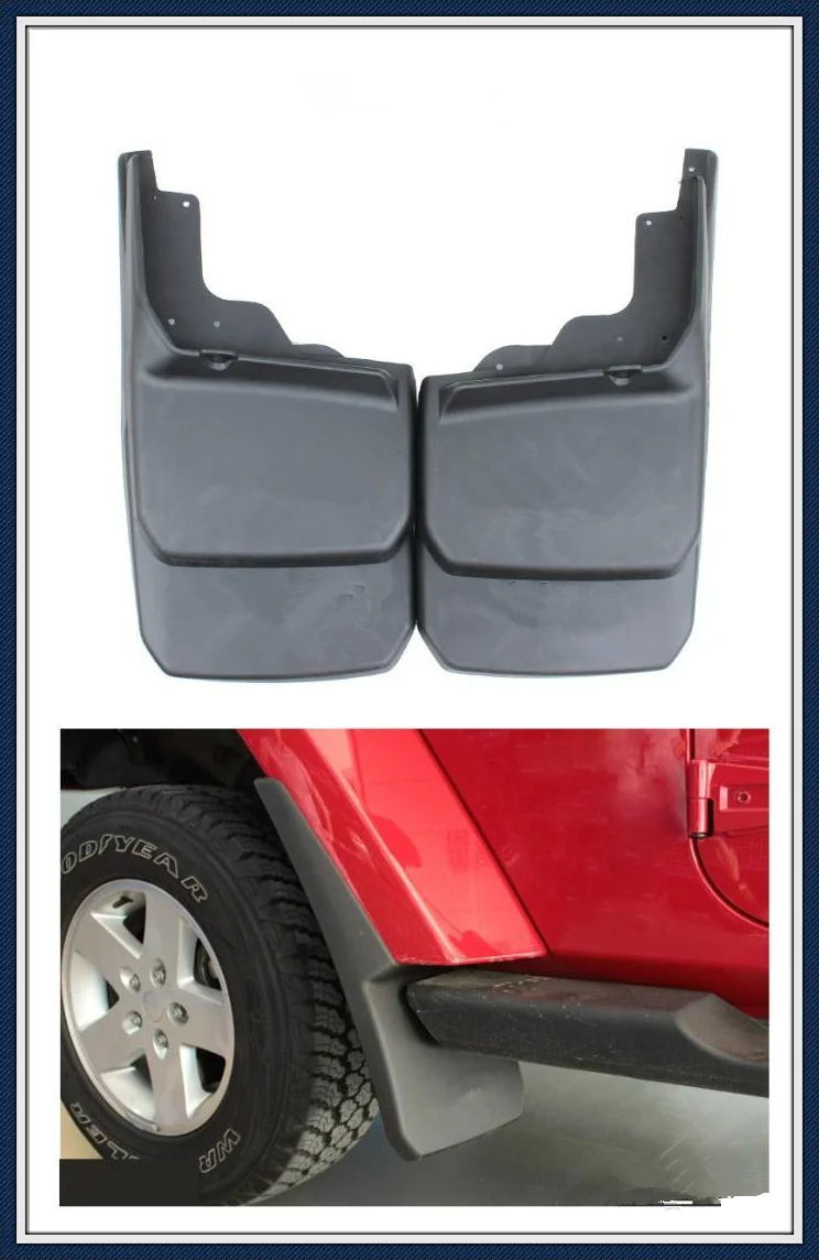 Front Rear Mud Flaps Splash Guards Mudguard 4 Pcs for JEEP WRANGLER 2007 2008 2009 2010 2012 2013 2014  Free Drop Shipping