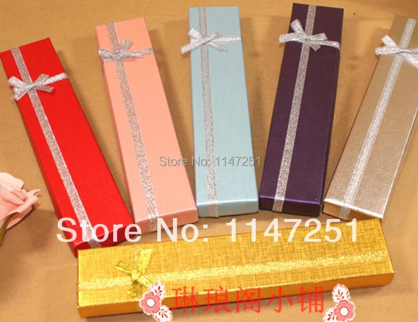 

Free Shipping 48pcs/lot Mixed Color Jewelry Boxes 20x4x2cm Necklace Gift Box Anklets Bracelet Display Packaging Box