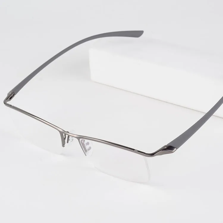 BCLEAR Classic Brand High Quality Fashion Men Half-frame Optical Frame Titanium Alloy Half Rim Eyeglasses Frames Big Small Faces