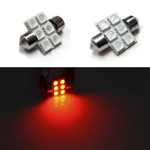 

10X 5050 Chipsets 1.25 inches 3175 LED Bulbs for Interior Map Lights, Trunk Lihgts, Courtesy Lights, Brilliant Red