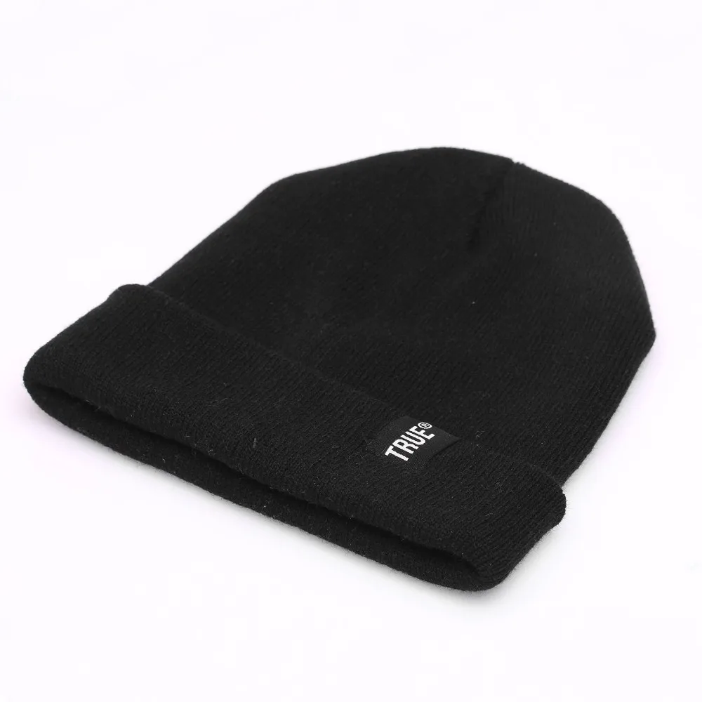 Letter True 10 Colors Casual Beanies for Men Women Fashion Knitted Winter Hat Solid Hip-hop Skullies Hat Bonnet Unisex Cap