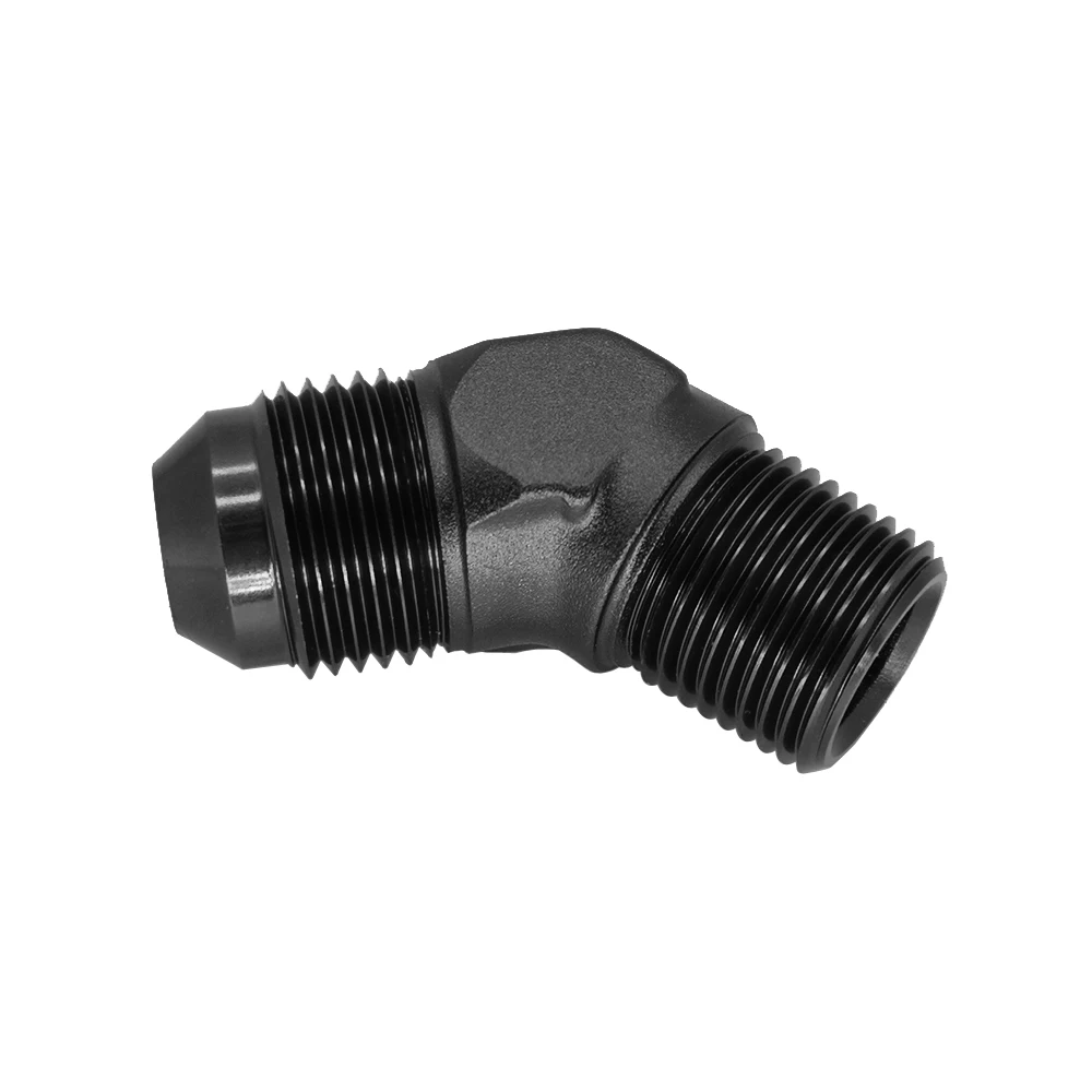 ويلين ألومنيوم 45 °   درجة ذكر NPT إلى ذكر أن الكوع مضيئة محول موصل مزورة خط زيت الوقود المناسب قطع غيار السيارات بأكسيد