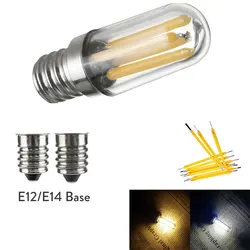 Mini E14 E12 del LED Fridge Freezer Filamento Luce COB Dimmerabile Lampadine 1 W 2 W 4 W Lampada Caldo/ bianco freddo delle Lampade di Illuminazione