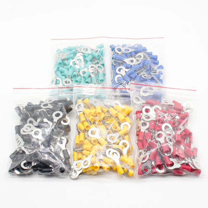 50PCS/100PCS RV2-6 Ring insulated terminal Cable Wire Connector Electrical Crimp Terminal