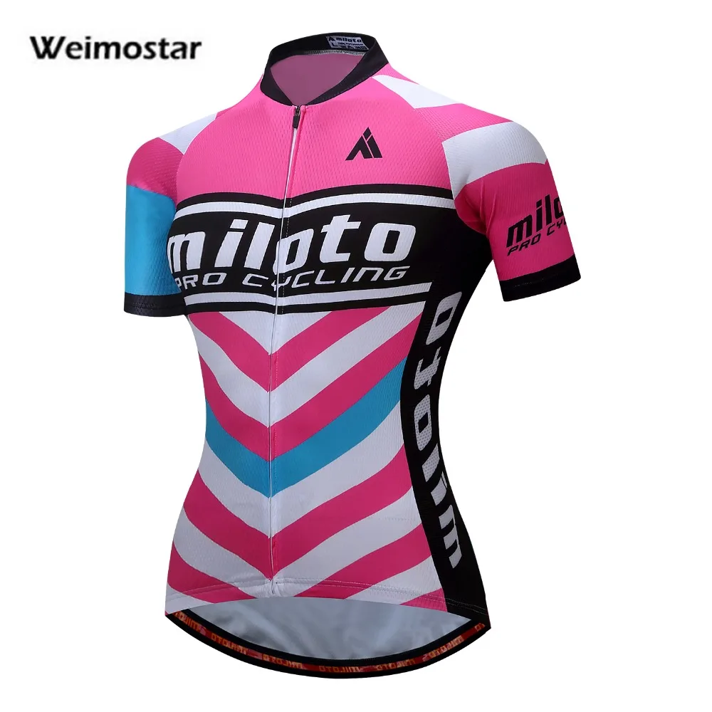 Weimostar Women Sport Shirt Cycling Jersey Outdoor Road Cycling Short Sleeve Clothing Factory-Direct-Clothing Size S-3XL