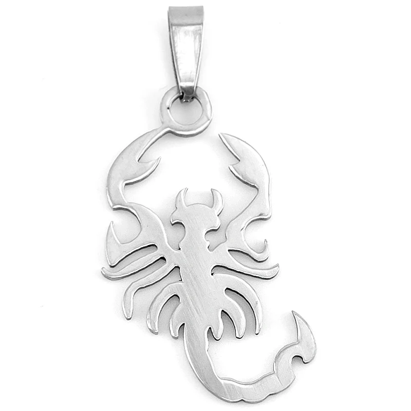 

50pcs DIY jewelry scorpion Scorpio necklace Pendant charms mirror double sides polished stainless steel wholesale price pendants
