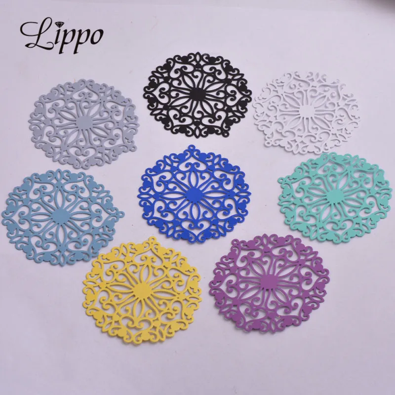 30pcs AA2599 47mm*49mm Painted Big Charms Filigree Flower Earrings Pendants Connectors HYperbole Earrings Embellishment bijoux