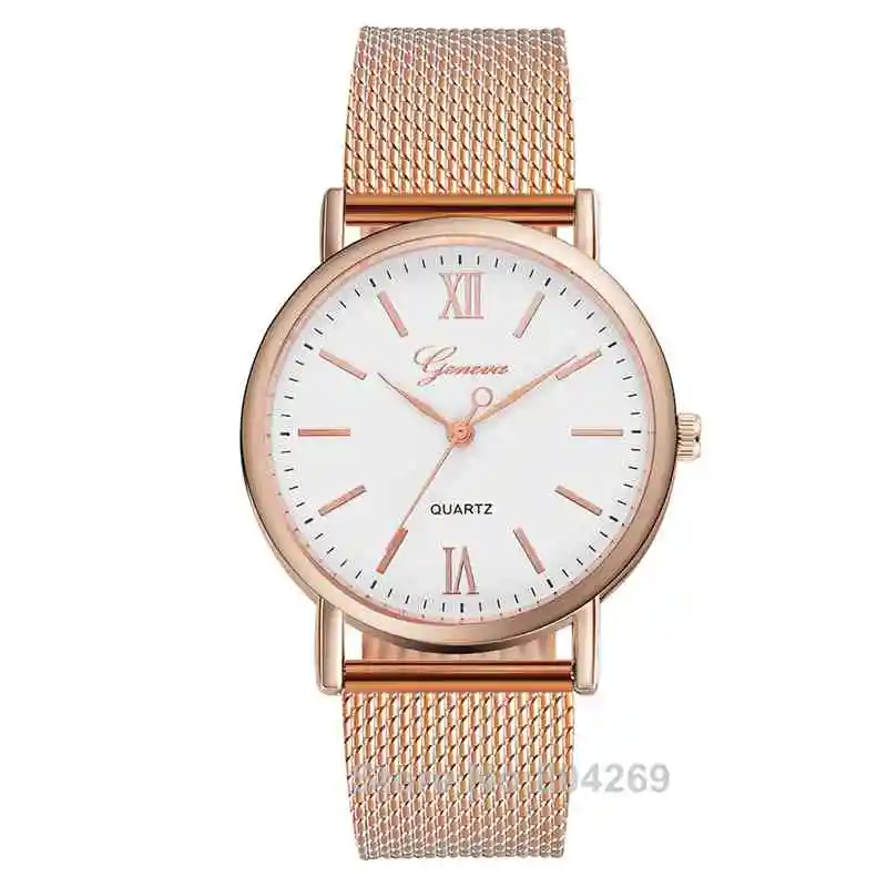 

Fashion Geneva Style PVC Watches Hot Gold Bracelet Watch Wholesale Women Dress Wristwatch