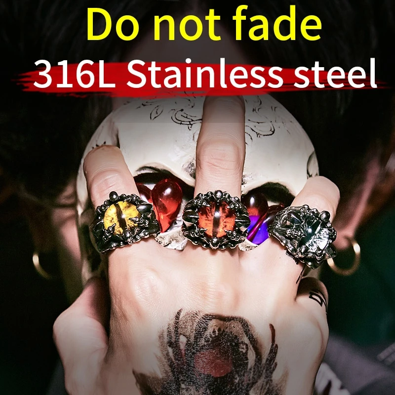 Steel Soldier New Design High Quality Claw Demon Eye Ring Men\'s Punk Party fashion Jewelry Best Gift