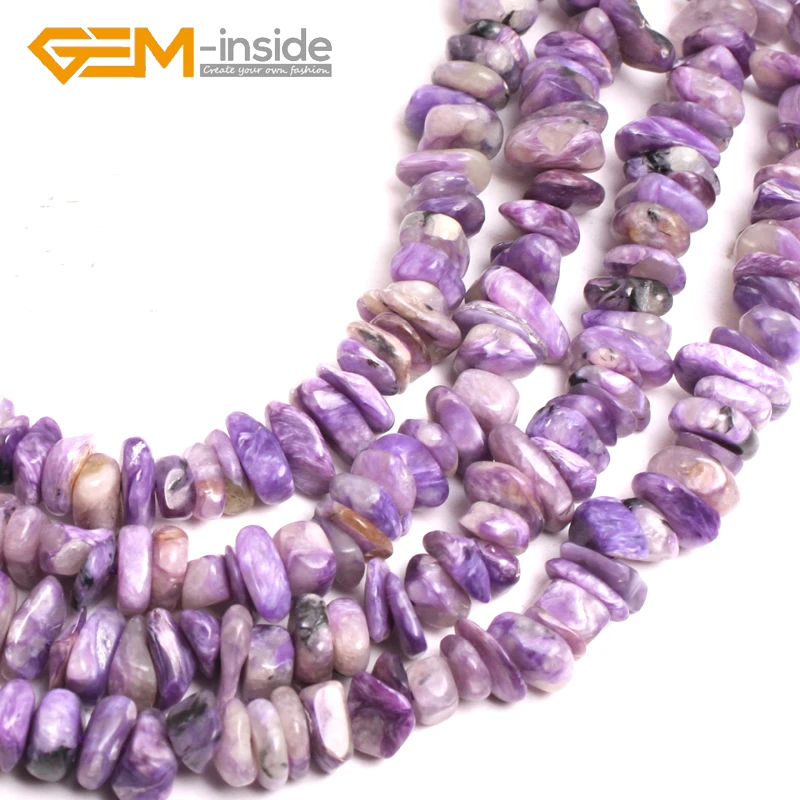 Natural Freefrom Shape Charoite Green Seraphinite orange moonstone Loose Beads For Bracelet Making DIY Strand 15\