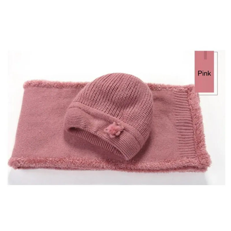 Middle Aged Old Male Beanies Hat Woman Winter Plus Velvet Knitting Cap Mother Birthday Present Comfortable Soft Lady Scarf H7163