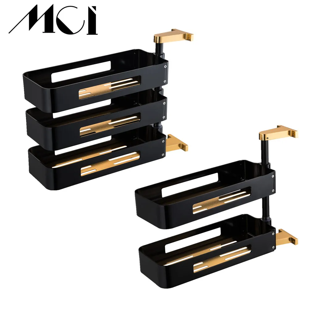 

Luxury Rotate Kitchen Shelves Bathroom Shelves Multi Function 2-3 Tier Bathroom Shelves Cosmetic Shelves Shampoo Towel Rack Mci