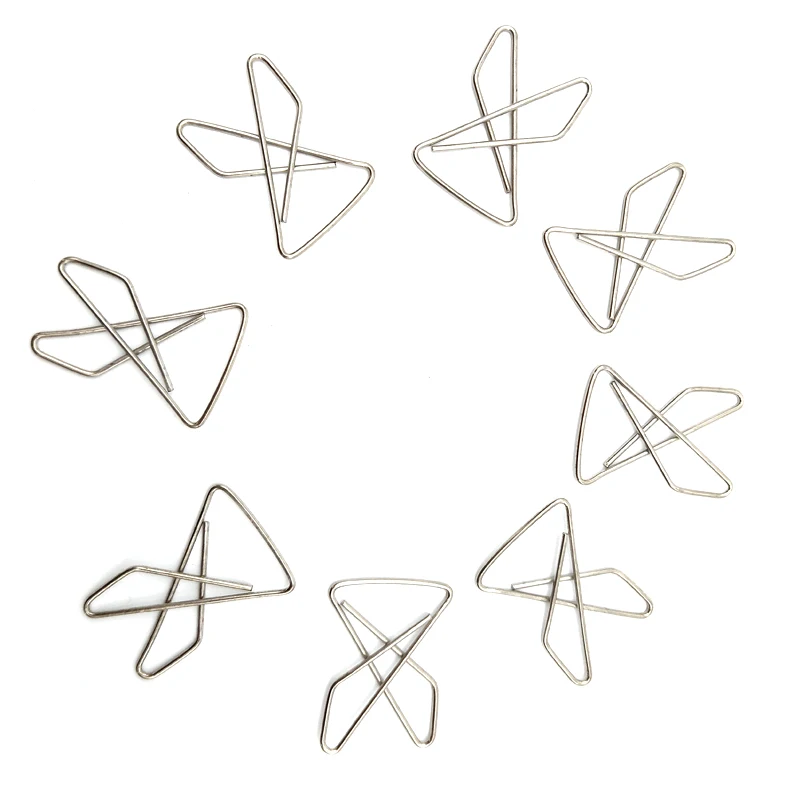 10pcs Paper Clips Metal Fashion Silver Butterfly Paper Clips Bookmark Metal Clip Active
