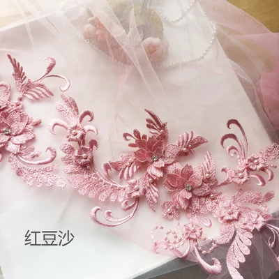 Handgefertigte Perlen 3D Hochzeitskleid-Applikation, DIY Braut-Kopfschmuck, Spitzenkragen, Stoffaufnäher, RS1780 – Detail 7