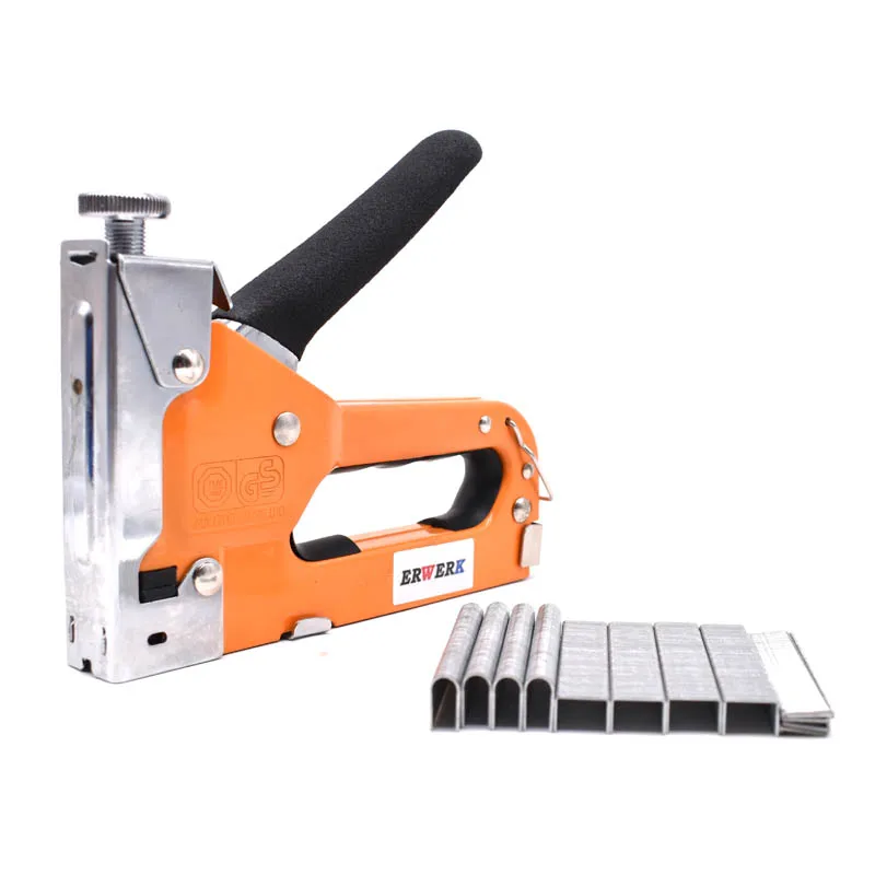 3 In 1 Manual Nail Staple Gun Furniture Stapler With 600Pcs Nails For Wood Door Upholstery Framing Gun Hand Tools