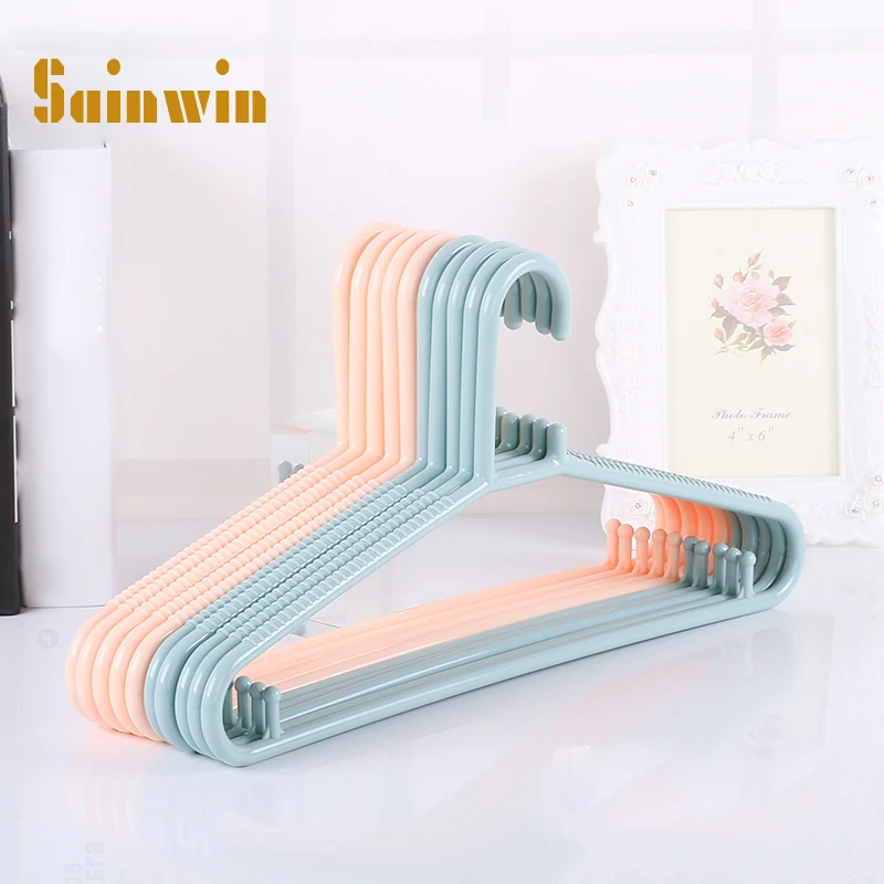 Sainwin 20pcs/lot 39.5cm plastic hangers for clothes rack women non-skid clothes hanger