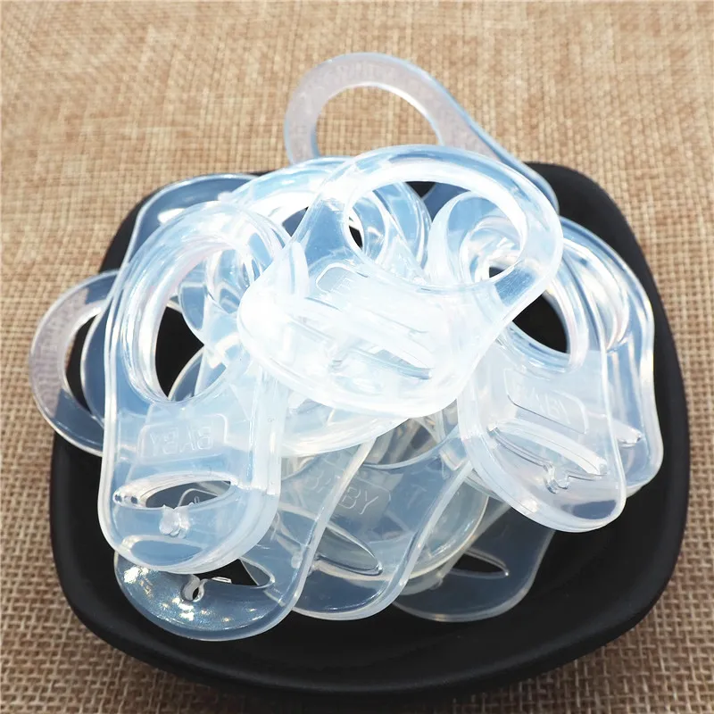 Chenkai 50pcs Transparent Silicone Pacifier Rings DIY Clear Silicone Baby Mam NUK Dummy Teether Adapter O Rings Toy Accessories