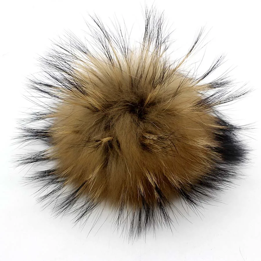 5pcs/Lot Natural Real Fur Pompoms For Knit Hats Caps Wholesale Raccoon Fox Pom Poms For Beanies Scarves Big Fluffy Fur Pompons