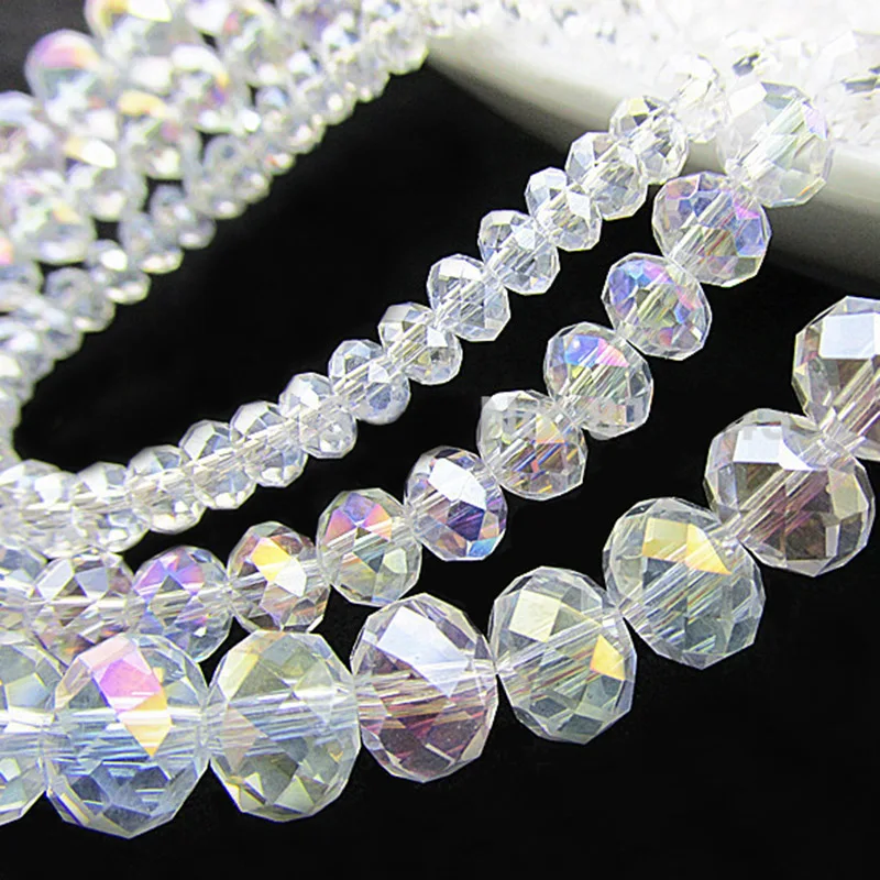 Wholesale AAA Top Quality Crystal 5040 Rondelle Beads Crystal Clear AB Color 4MM 6MM 8MM 10MM 12MM 14MM