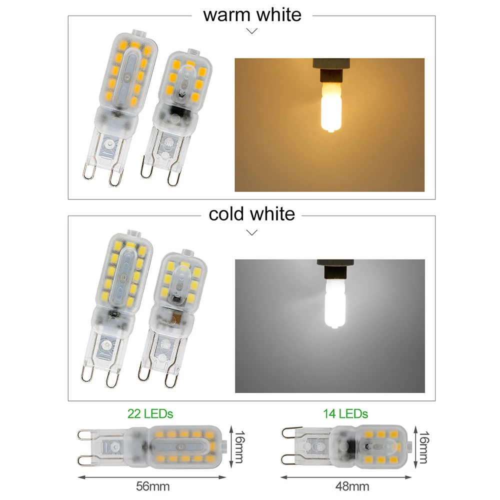XUNATA 미니 G9 5W 8W 전구 Led 옥수수 빛 AC 220/230/240V 높은 밝은 14/22Led SMD2835 스포트라이트 샹들리에 할로겐 램프 교체