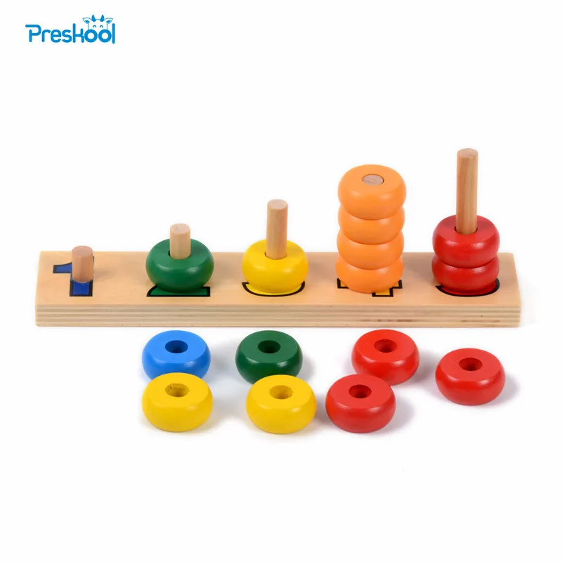 Baby Speelgoed Montessori Tellen Schijven Stapelen Sorteren Board Building Vroegschoolse Onderwijs Preschool Kids Brinquedos Juguetes