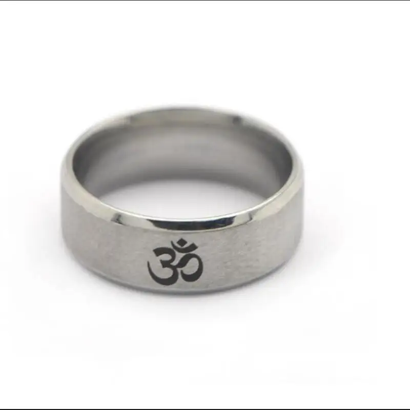 Hindu Buddhism AUM OM Ring Hindu Yoga India Outdoor Sports Women/Men Rings Religious Symbol Jewelry