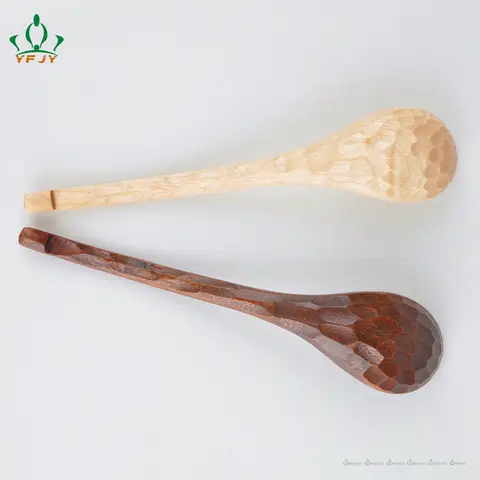 Träsked Japansk koreansk stil Handsnidade snäckor Träsked Middagssked Japansk soppsked i trä 10 best sales skalsked - №10