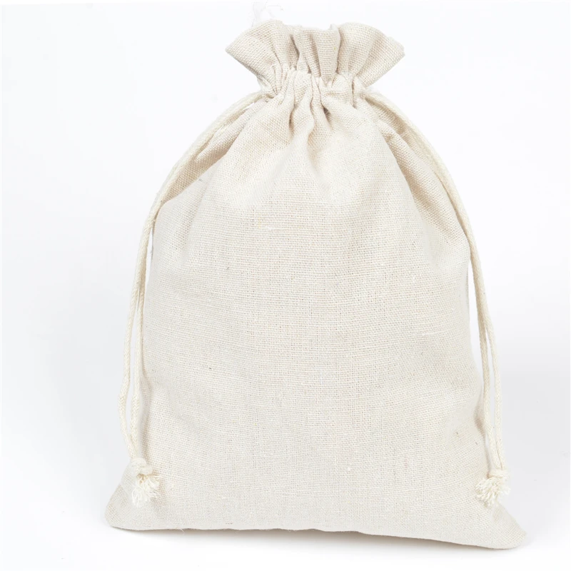 

50pcs 17*23cm Muslin Cotton Drawstring Pouch Festival Party Favors Holder Sack Chocolates Jewelry Packaging Gift Bag Wholesale