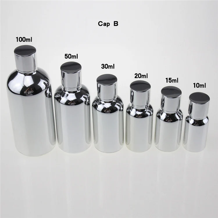 100pieces/lot 100ml High temperature silver plated essential oil glass bottle, wholesale empty 100 ml essential oil container