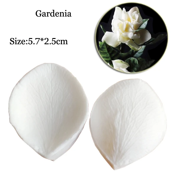 10pcs Gardenia Petal Leaf Veiners&Cutters Silicone Mold Fondant Sugarcraft Gumpaste Clay Water Paper Cake Decorating Tools CS264