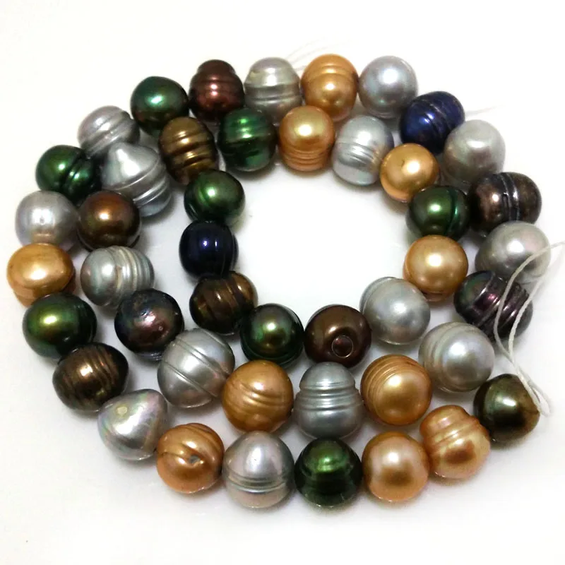 16 inches 9-10mm A+ Good Luster Multicolor Natural Potato Pearl Loose Strand