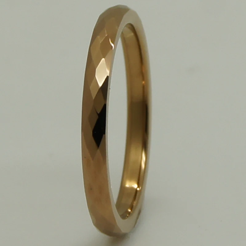 2mm width difficult multi facet  hi-tech scratch proof  brown plating wedding tungsten ring 1pc