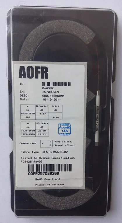 

980/1550nm AOFR wavelength division multiplexer AOFR257089269 257089269 980 / 1550WDM1 OFS BF05635-02