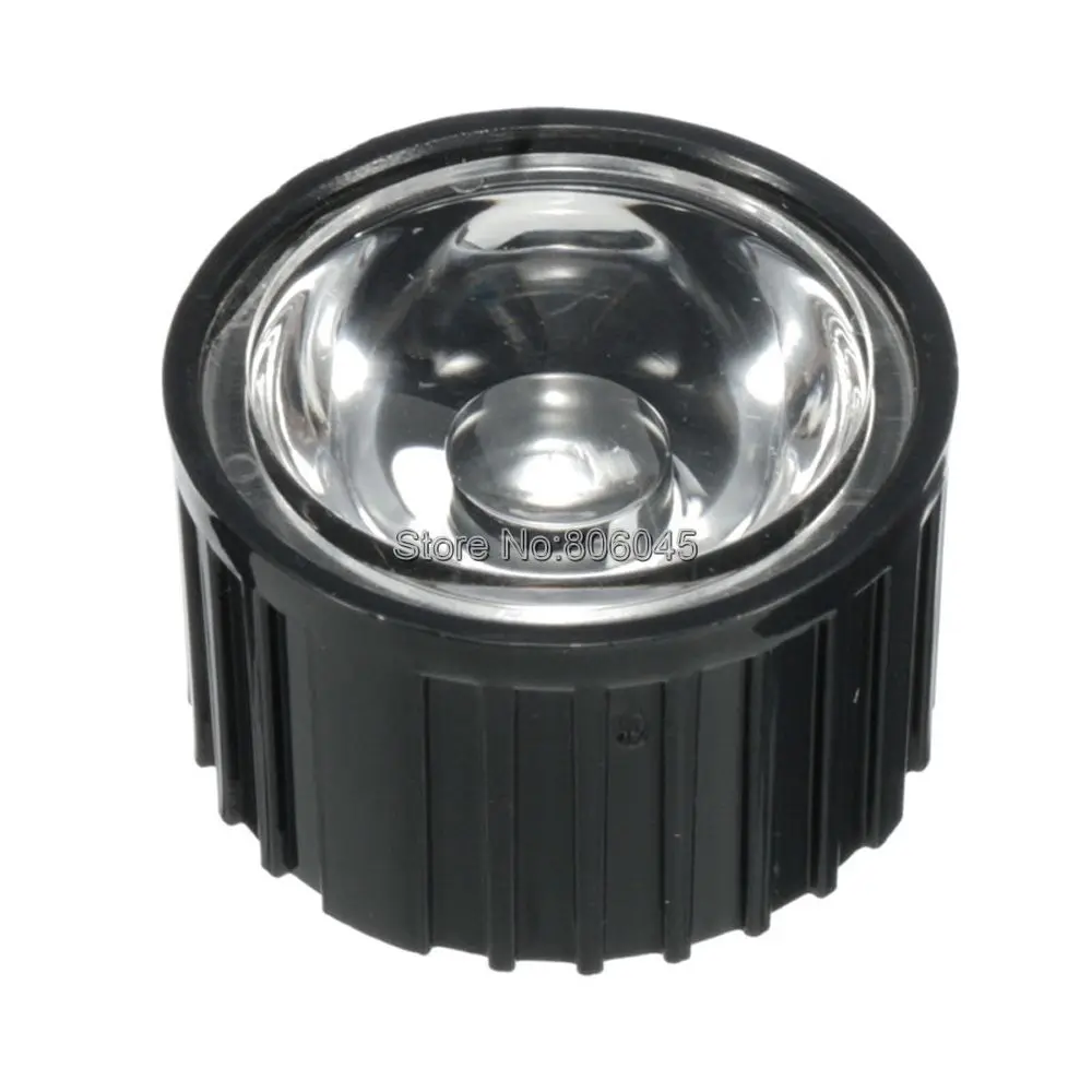 Refletor transparente liso para o emissor conduzido do poder superior, 5 15 30 45 60 90 ângulo de 120 graus, com suporte de 20mm, 10pcs