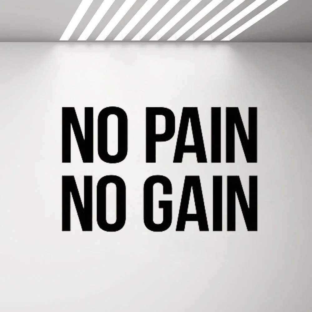 No Pain No Gain Vinyl Lettering Wall Decals Boy Bedroom Man Cave Room Decor Gym Motivational Quote Wall Sticker Words Mural G505