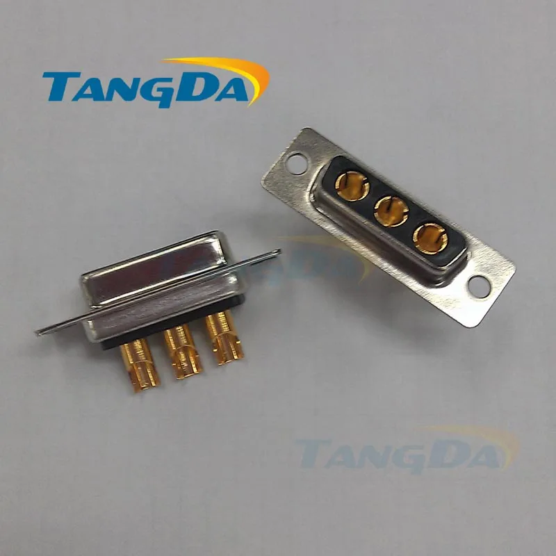 Tangda big High current connector 3 core 3p welding wire 3W3 pin 3V3 DB female connector plug D-SUB Socket  3pin