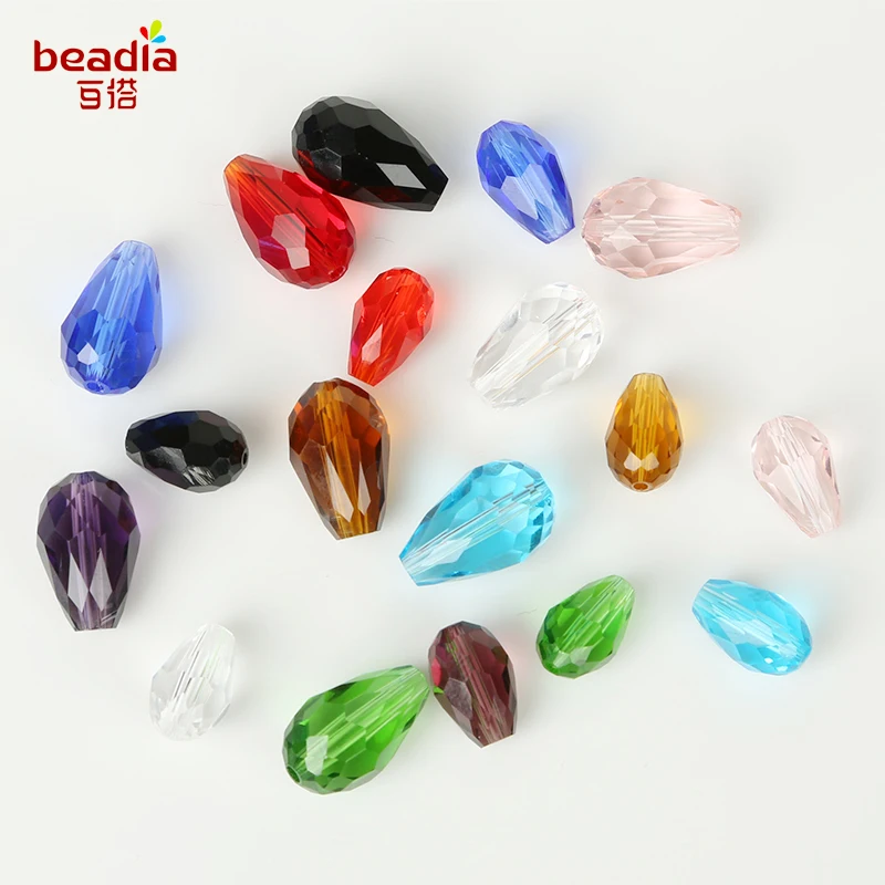 8x11mm/10x15mm Waterdrop Austrian Crystal Beads 10pcs Plating Teardrop Glass Bead For Jewelry Making Bracelet DIY Necklace