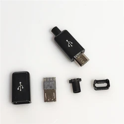 10 Sätze Micro USB 4-polige 5-polige Stecker Stecker schwarz weiß Schweiß daten otg Line Interface DIY Datenkabel Zubehör