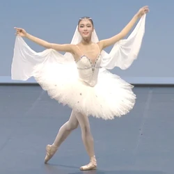 Adult White Professional Tutu Women Ballet Dance Competition Costume Figure Skating Dress For Girls Swan Lake Ballet Dress