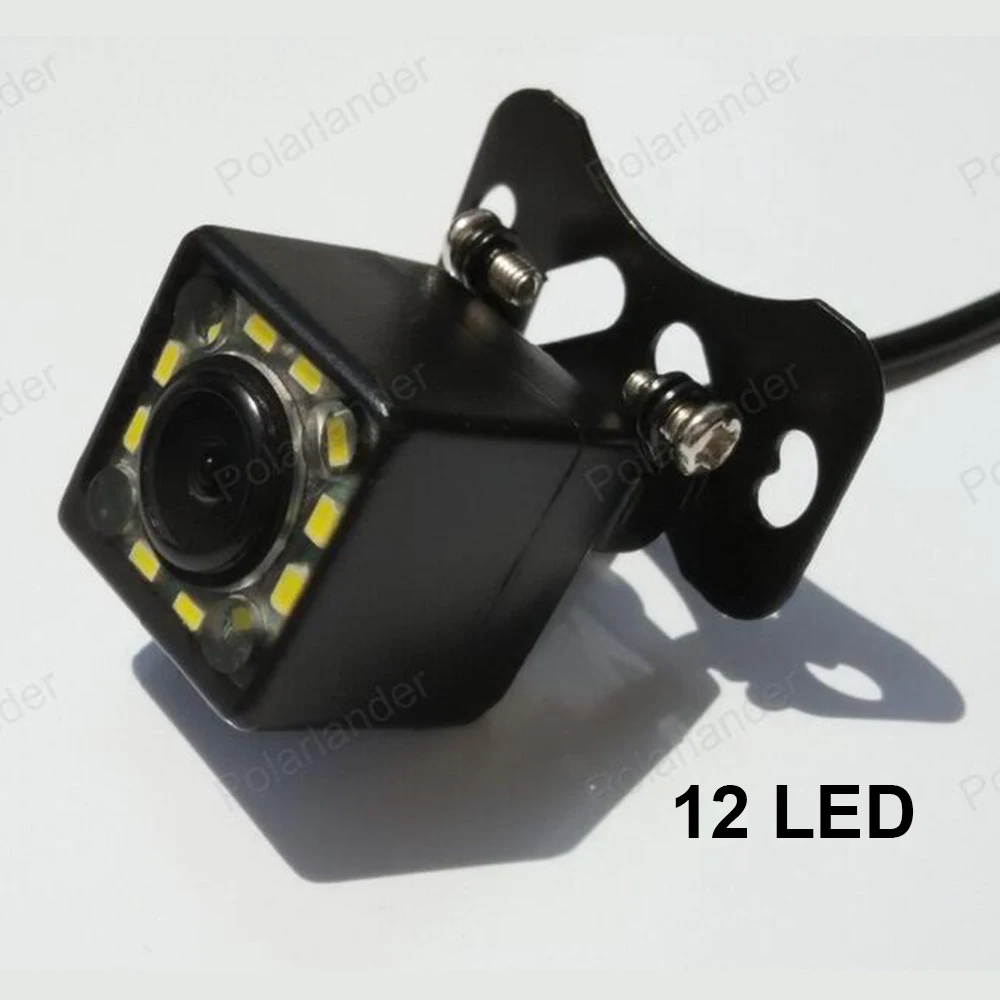 12 LED CCD Night Vision Car Rear View Camera Waterproof Reverse Wide Angle Camera DC 12V