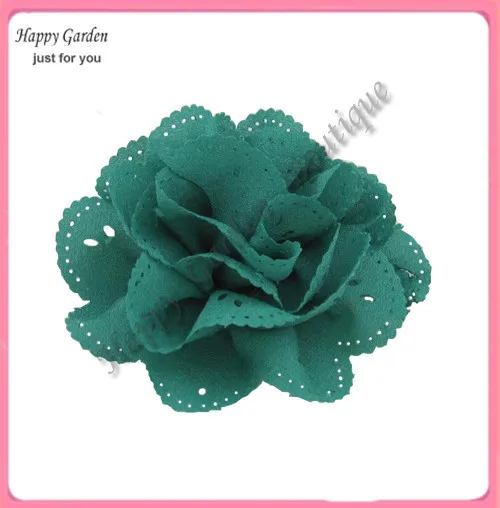 Free shipping!! 50pcs/lot 8cm diameter 5colors hollow chiffon fabric  flowers  can mix order