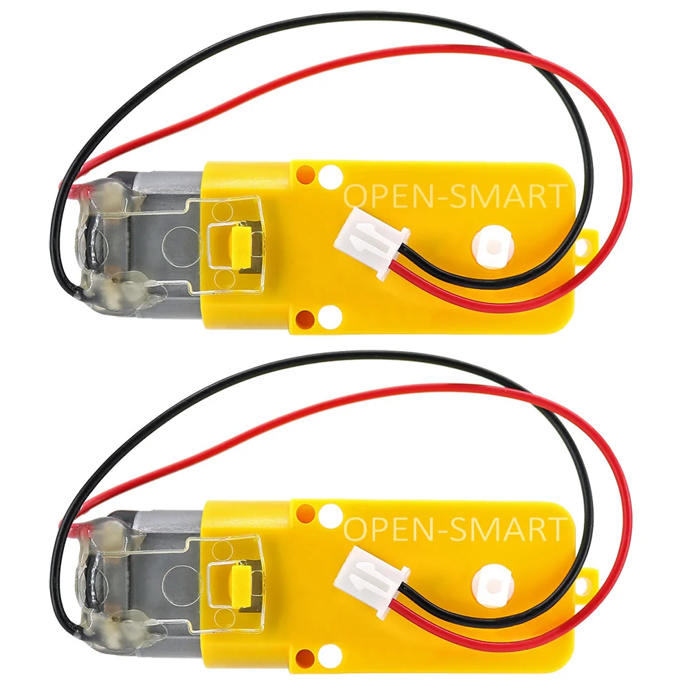 OPEN-SMART 2PCS 3V-6V DC Gear Motor with XH2.54-2P Cable Large Torque Motor for Smart Car Kit