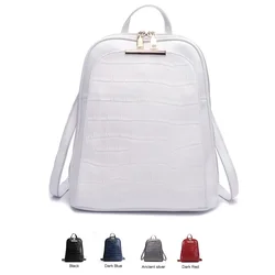 ZENCY Popular Natural 100% Real cuero de vaca genuino todos los días blanco plata mujeres mochila señoras chicas Top capa de cuero de vaca libro bolsa