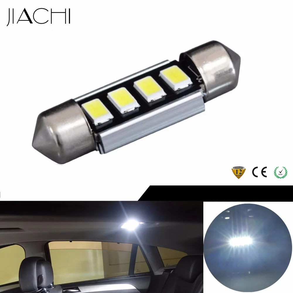 

JIACHI Wholesales 100PCS Auto Car Festoon Led Light 41MM 42MM Canbus Bulb C5W 5630Chips 4SMD Reading Dome Lamp White DC12V 160LM