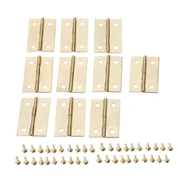 10Pcs 35x22mm Gold Furniture Cabinet Hinge Drawer Door Small Hinge 4 Hole Jewelry Wood Box Decorative Hinge Furniture Hardware
