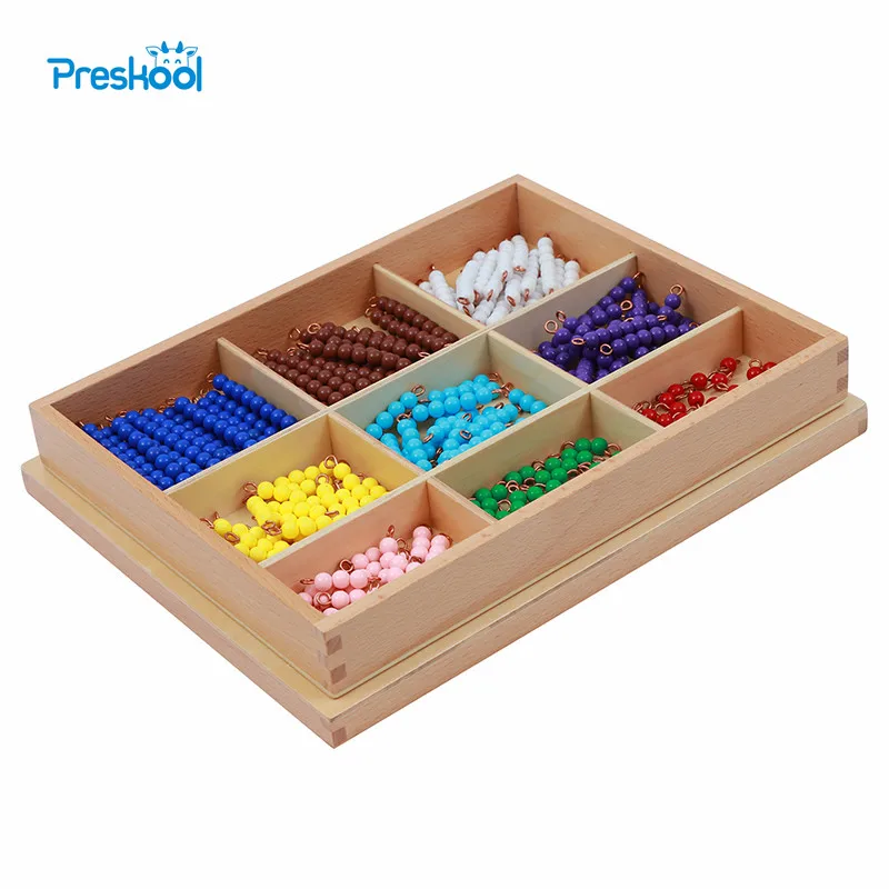 Montessori Kids Toy Baby Wood Nine GridsChecker Board Beads Box Learning Educational Preschool Training Brinquedos Juguets