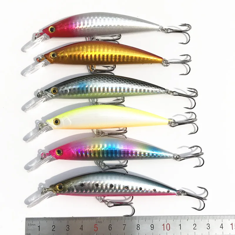 Lot 6 Pieces SALE Big Sinking Minnow Fishing Tackle Artificial Lures Hard Bait 9cm/25g Catch Sea Bass Hook Lure