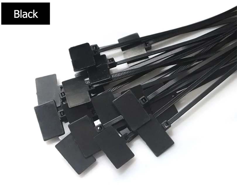 100 Stück Easy Mark 4*150mm Nylon-Kabelbinder mit Etiketten, Kunststoff-Schlaufenbinder, Markierer, Kabelkennzeichnung, Selbstverriegelnde Kabelbinder – Detail 13